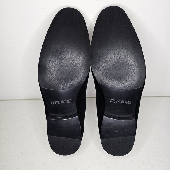 Steve Madden Laight Velvet Slip On Loafers Men Size 8.5 Black 099085 New in Box - Picture 5 of 6